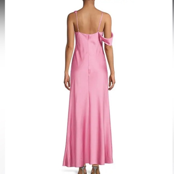 GIANNI BINI Meave Satin Asymmetrical Neck-A-Line Dress - Picture 3 of 8